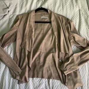 Faux Suede Waterfall Jacket